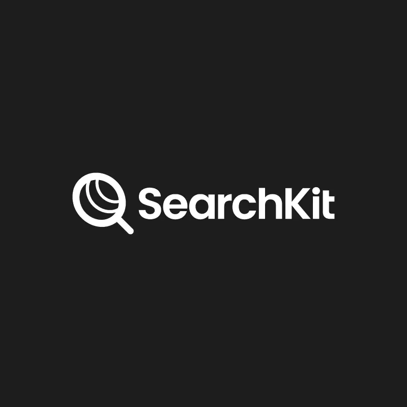 SearchKit white horizontal wordmark