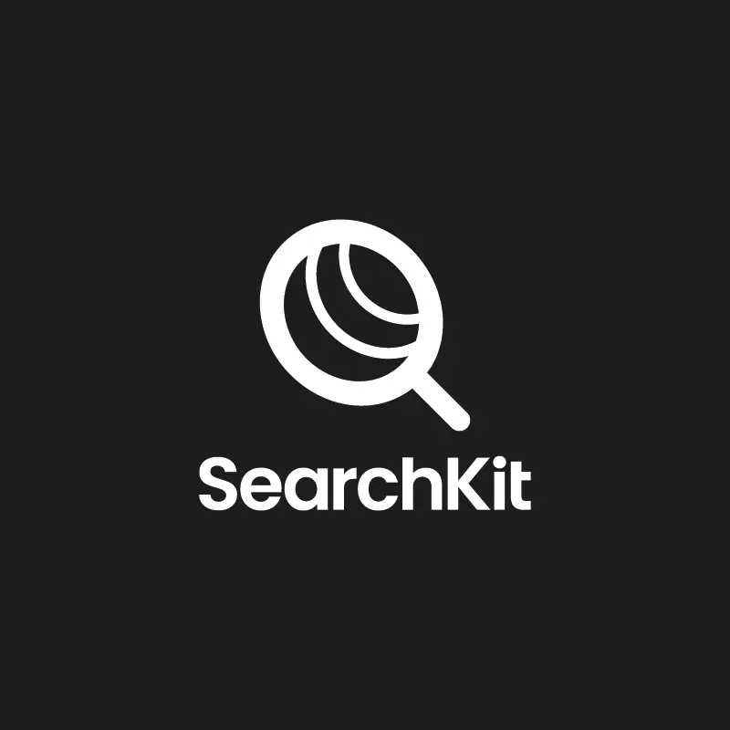 SearchKit white vertical wordmark